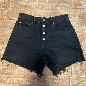 Boutique black denim shorts